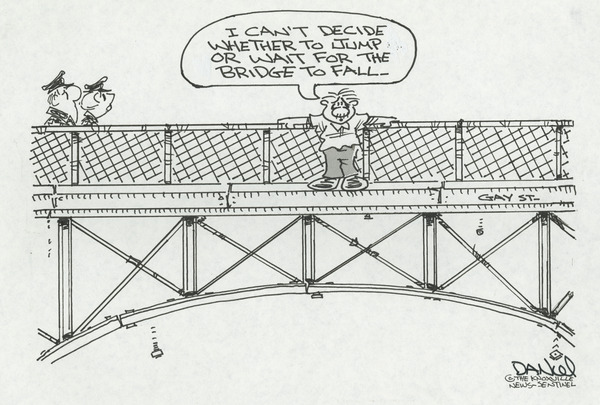 I can't decide whether to jump or wait for the bridge to fall Miniature