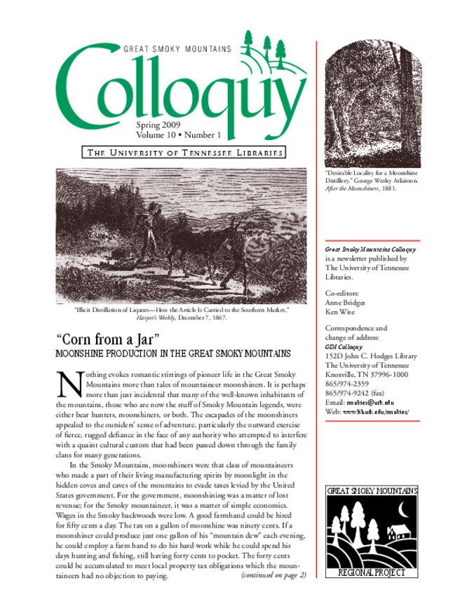 Great Smoky Mountains Colloquy:              Volume 10, Number 1 miniatura