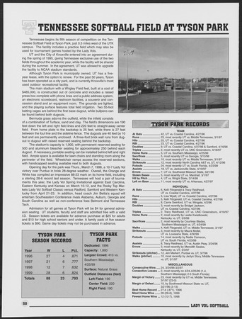 University of Tennessee Lady Volunteers softball media guide, 2000 Thumbnail