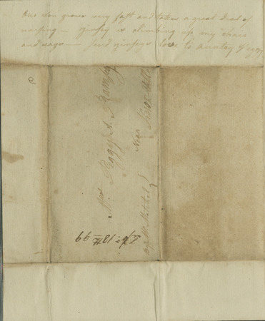 Letter, Abigail B. Caldwell in Mecklenburg, Tenn., to Peggy A. Ramsey in Knoxville, Tenn. 1799 Sept. 18 Thumbnail