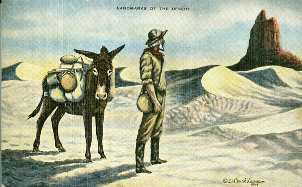 Postcard, "Landmarks of the Desert," to Mr. C.V. Calahan, undated Miniaturansicht