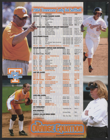 University of Tennessee Lady Volunteers softball media guide, 2004 Thumbnail